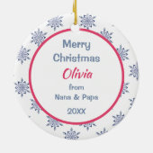 Cute Scandinadic Style Santa Claus Kinder, persoon Keramisch Ornament (Achterkant)