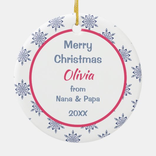 Cute Scandinadic Style Santa Claus Kinder, persoon Keramisch Ornament (Achterkant)