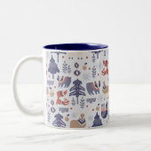 Cute Scandinavian Animal Print Tweekleurige Koffiemok (Links)