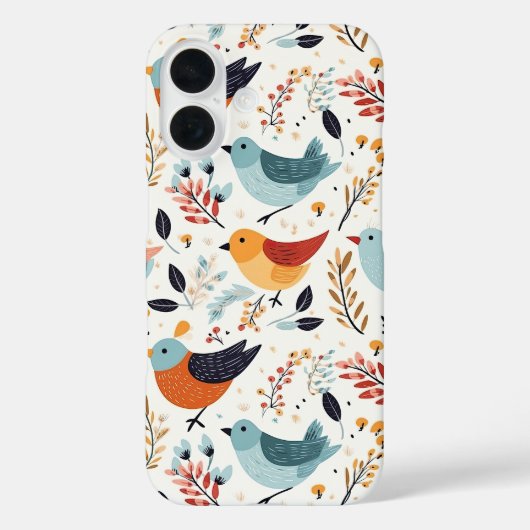 Cute Scandinavian Bird Folk Art Nature Case-Mate iPhone Case (Achterkant)