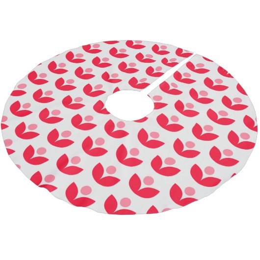 Cute Scandinavian Botanical Geometric Art Roze Roo Kerstboom Rok (Gekanteld)