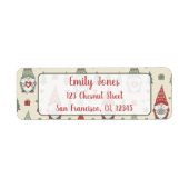 Cute Scandinavian Christmas Gnome   Etiket (Voorkant)