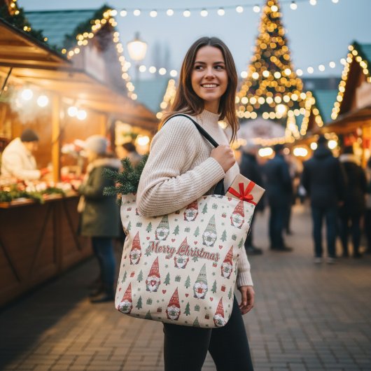 Cute Scandinavian Christmas Gnome Tote Bag