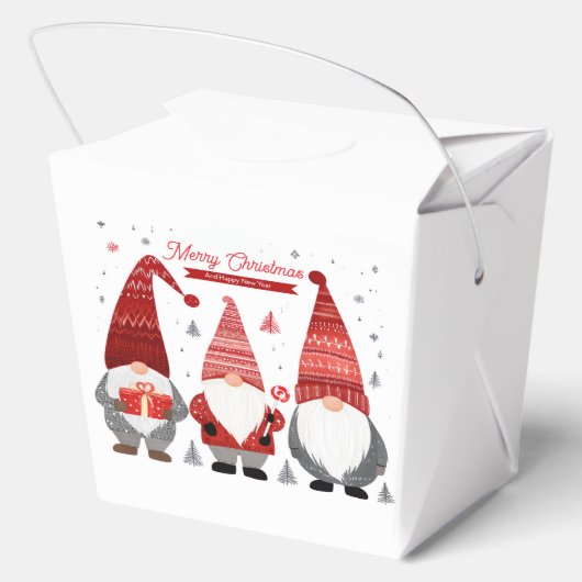 Cute Scandinavian Christmas Gnomes Favor Box Bedankdoosjes (Achterkant)