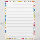 Cute Scandinavian Floral Custom Recipse Insert Flyer (Achterkant)