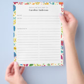 Cute Scandinavian Floral Custom Recipse Insert Flyer (Hand)