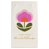 Cute Scandinavian Flower personaliseerde een cadea Klein Cadeauzakje (Achterkant)