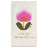 Cute Scandinavian Flower personaliseerde een cadea Klein Cadeauzakje (Voorkant)