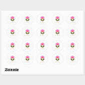 Cute Scandinavian Flower personaliseerde een cadea Ronde Sticker (Vel)