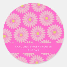 Cute Scandinavian Flower Pink Custom Baby shower