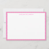 Cute Scandinavian Flower roze Personated Name Bedankkaart (Voorkant)