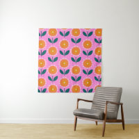 Cute Scandinavian Flowers in Pink and Oranje