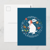 Cute Scandinavian Folk KerstBunny Briefkaart (Voorkant / Achterkant)