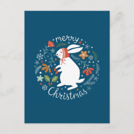 Cute Scandinavian Folk KerstBunny Briefkaart