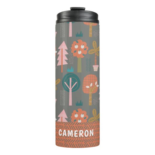Cute Scandinavian Forest Personalized Thermosbeker (Voorkant)
