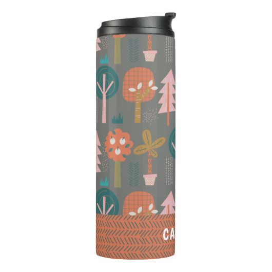 Cute Scandinavian Forest Personalized Thermosbeker (Gedraaid links)