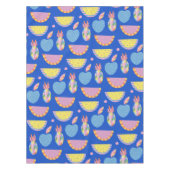 Cute Scandinavian Fruit Pattern Blue Whimsical Tafelkleed (Voorkant)