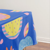 Cute Scandinavian Fruit Pattern Blue Whimsical Tafelkleed (Voorbeeld)
