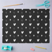 Cute Scandinavian Heart Pattern Black and White Tissuepapier (Craft)