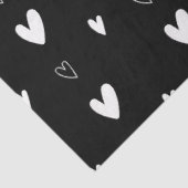 Cute Scandinavian Heart Pattern Black and White Tissuepapier (Detail)