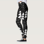 Cute Scandinavian KerstBlack en White Trees Leggings<br><div class="desc">Cute Scandinavian KerstBlack en White Trees Leggings</div>