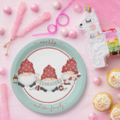Cute Scandinavian Kerstgnomen Papieren Bordje (Feest)