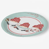 Cute Scandinavian Kerstgnomen Papieren Bordje (Gekanteld)