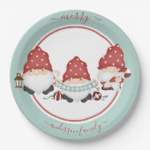 Cute Scandinavian Kerstgnomen Papieren Bordje (Voorkant)