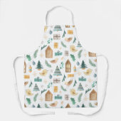 Cute Scandinavian Kerstpattern Schort (Voorkant)