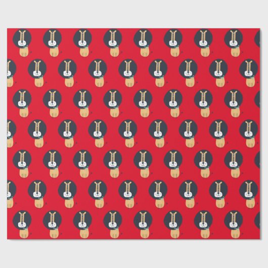 Cute Scandinavian Lion Kinder Pattern Cadeaupapier (Vlak)