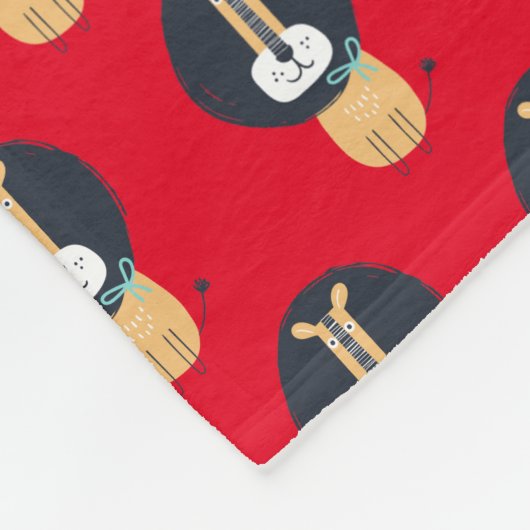 Cute Scandinavian Lion Kinder Pattern Fleece Deken (Hoek)