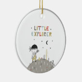 Cute Scandinavian Little Explorer Kinder Keramisch Ornament (Rechts)