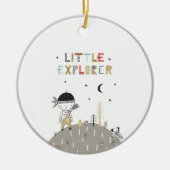Cute Scandinavian Little Explorer Kinder Keramisch Ornament (Voorkant)