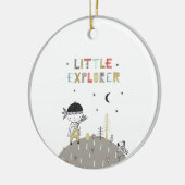 Cute Scandinavian Little Explorer Kinder Keramisch Ornament (Links)