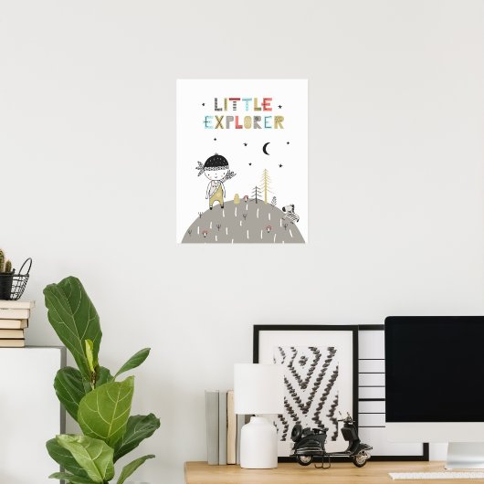 Cute Scandinavian Little Explorer Kinder Poster (Thuiskantoor)