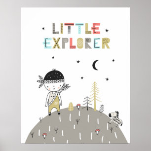 Cute Scandinavian Little Explorer Kinder Poster