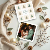 Cute Scandinavian Nordic Style Christmas Trees Feestdagenkaart