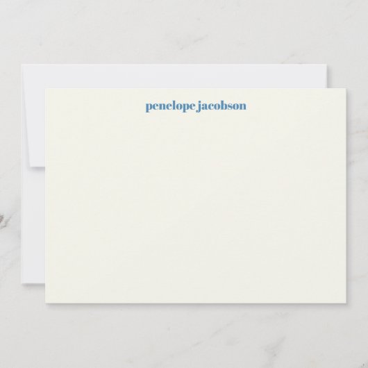 Cute Scandinavian Pink Blue Folk Floral Notitiekaartje (Voorkant)