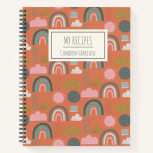 Cute Scandinavian Rainbows Personalized Kind Recip Notitieboek