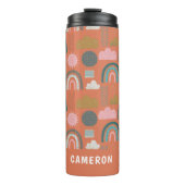 Cute Scandinavian Rainbows Personalized Thermosbeker (Voorkant)