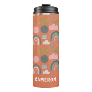 Cute Scandinavian Rainbows Personalized Thermosbeker