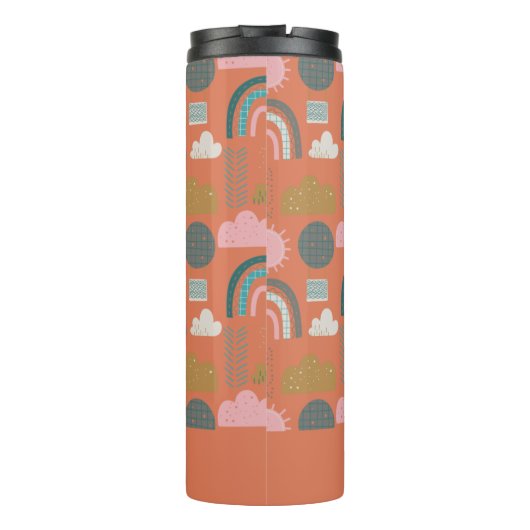 Cute Scandinavian Rainbows Personalized Thermosbeker (Achterkant)