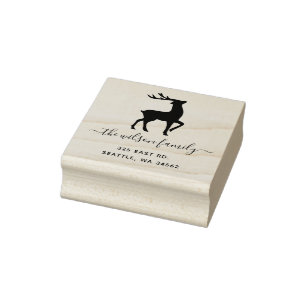 Cute Scandinavian Reindeer Nordic Return Address Rubberstempel