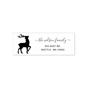 Cute Scandinavian Reindeer Nordic Return Address Zelfinktende Stempel