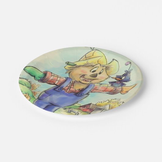 Cute scarecrow paper borden papieren bordje (Gekanteld)