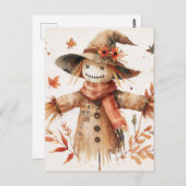 Cute Scarecrow Smiling Watercolor Briefkaart (Voorkant / Achterkant)