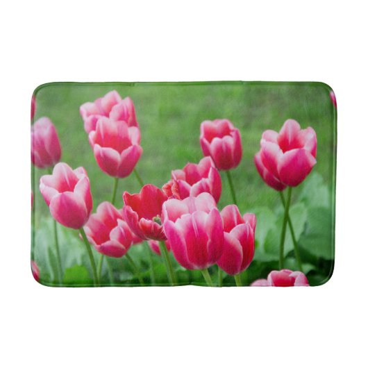 Cute scarlet tulpen in de tuin badmat (Voorkant)