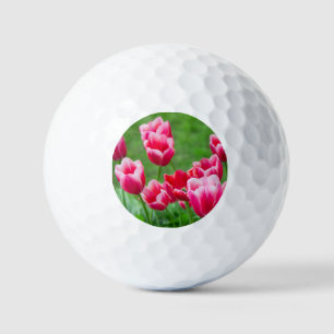 Cute scarlet tulpen in de tuin golfballen