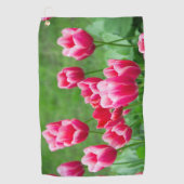 Cute scarlet tulpen in de tuin golfhanddoek (Voorkant)