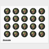 Cute Scary Dinosaur Ronde Sticker (Vel)